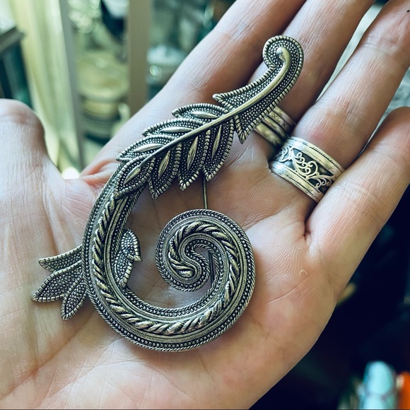 Vintage Jonette JJ silver Floral Brooch signed - Picture 7 of 8